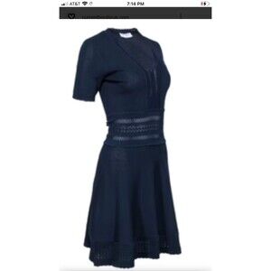 Sandro Paris “Betsy” Elastasized Fit & Flare Waffle Knit Popover Dress, sz 2